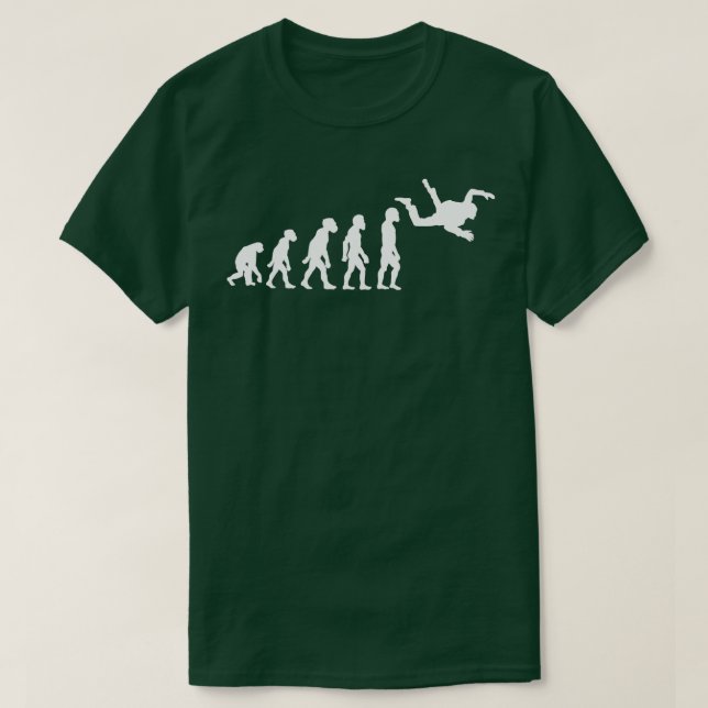 Funny Human Skydiving Evolution Freefall Skydiver  T-Shirt (Design Front)