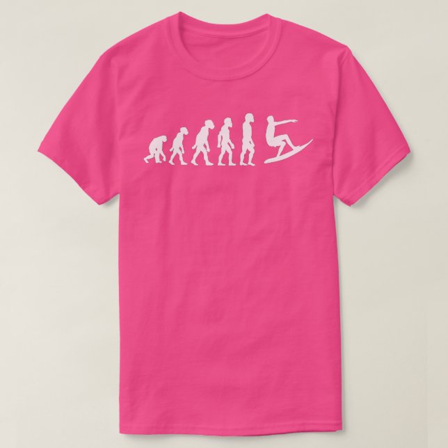 Funny Human Surfing Evolution Surfer Wave Beach Su T-Shirt (Design Front)