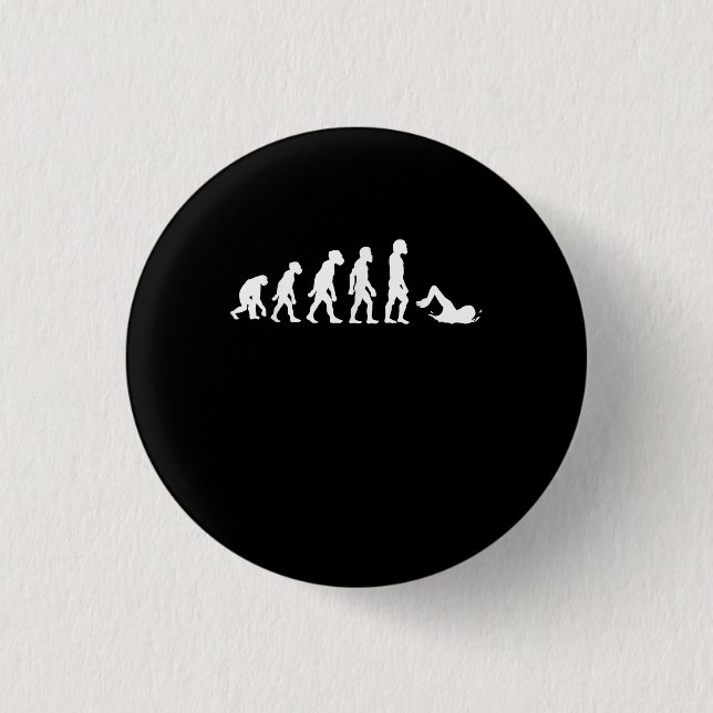 Funny Human Swimming Evolution Swimmer Swim Design Button (Front)