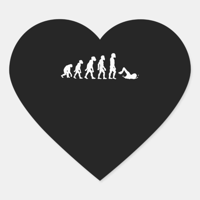 Funny Human Swimming Evolution Swimmer Swim Heart Sticker (Front)
