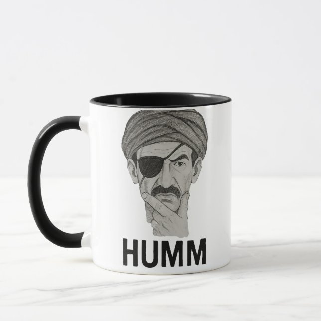 Funny "HUMM" Mug – Sarcastic Arabic Character Desi (Left)