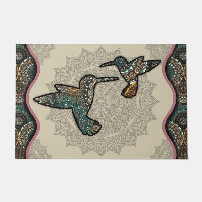 Funny Hummingbird Birds Welcome Mat,Bird Lover Mat (Front)