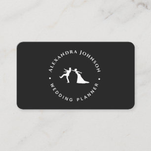 Funny Humor Black White Bride Groom Wedding Theme Business Card