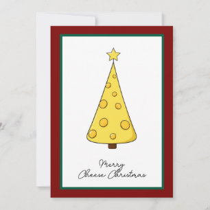 Funny Humor Cartoon Cheese Merry Christmas Holiday Card