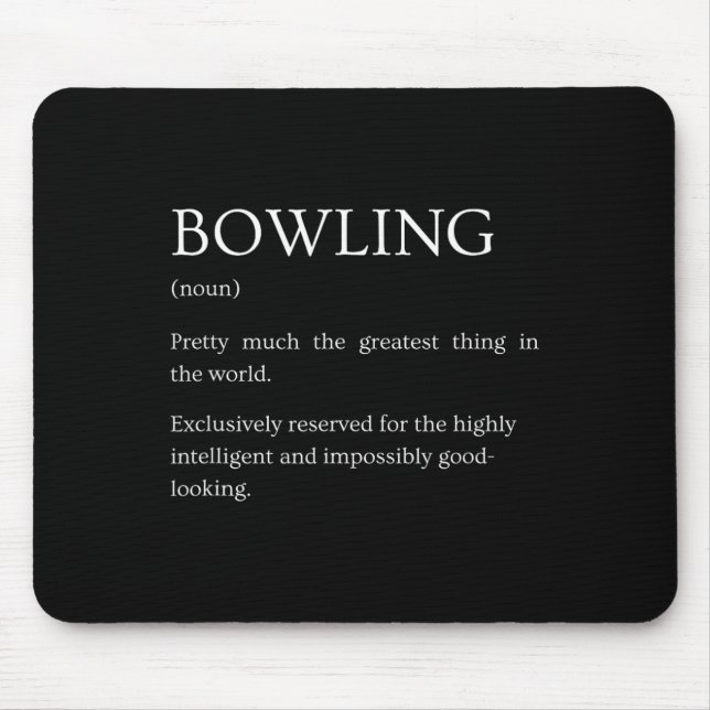 Funny Humor Definitions Apparel Gifts Bowling Defi Mouse Pad (Front)