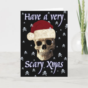 Funny Humor Fantasy Gothic Skull Christmas Xmas Holiday Card