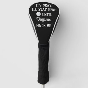 Funny Humor Golf Ball Bold Black White Typography Head Cover