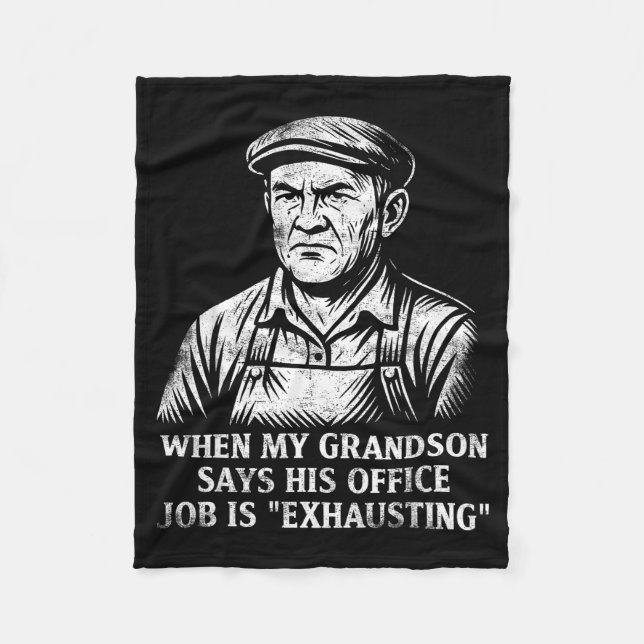 Funny Humor Grandpa Gift Father's Day Grandfather  Fleece Blanket (Front)