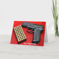Funny Humor Gun Birthday Card