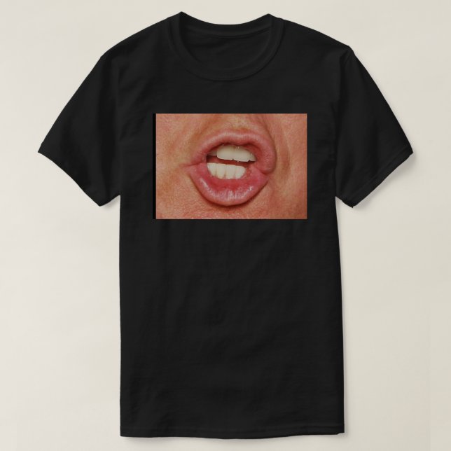 Funny humor hilarious trump Donald trump mouth lip T-Shirt (Design Front)