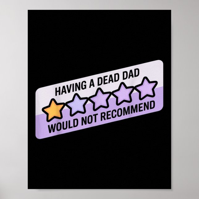 Funny Humor Joke Having A Dead Dad Would Recommend Poster (Front)