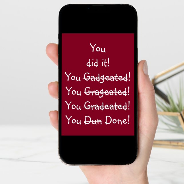 Funny Humor Misspelling Graduation Congratulations Card (Front Digital)