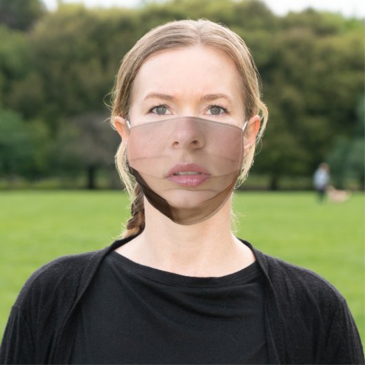 funny humor natural beauty woman lips adult cloth face mask (Outside)