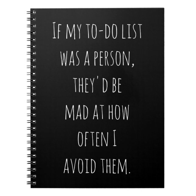 Funny Humor Quote Gift for Procrastinators Joke Notebook (Front)