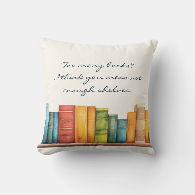 Funny Humor Reading Book Throw Pillow (Front)