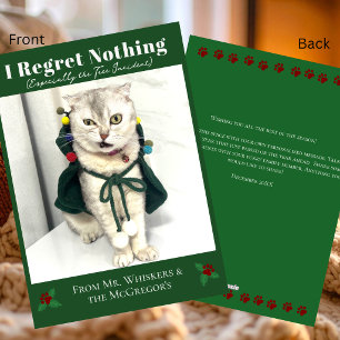 Funny Humor Saying Festive Pet Photo Cat Holiday Card