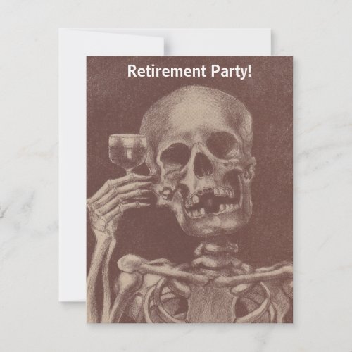 Funny Humor skeleton Retirement Party Invitations