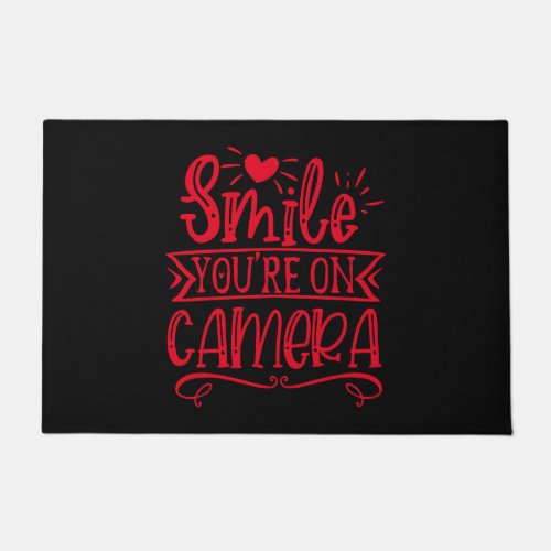 Funny Humor _ Smile Youre On Camera Doormat