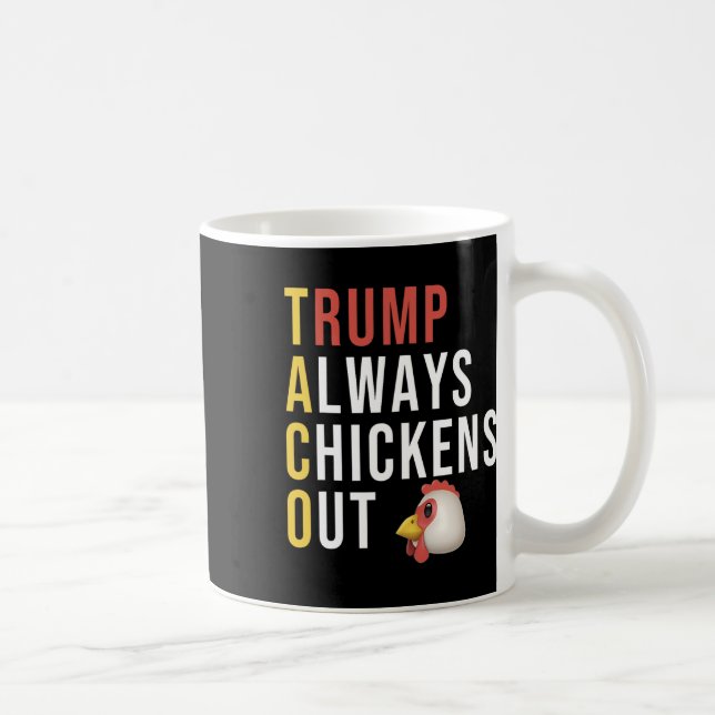 Funny Humor Taco Trump Always Chickens Out  Coffee Mug (Right)