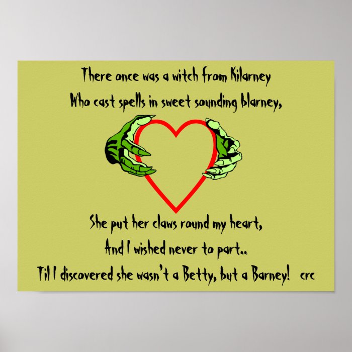 Funny Humor Transgender Claddagh Limerick Poster