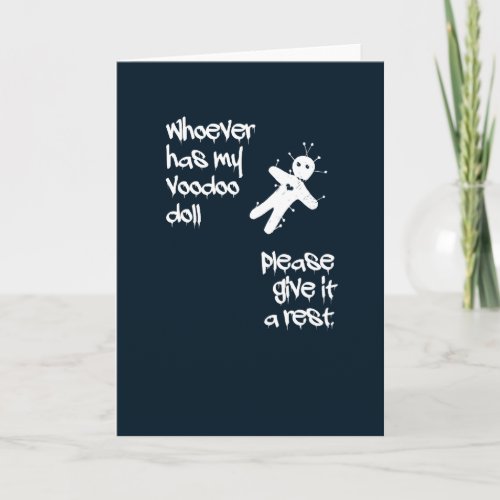 Funny Humor Voodoo Doll Halloween Card