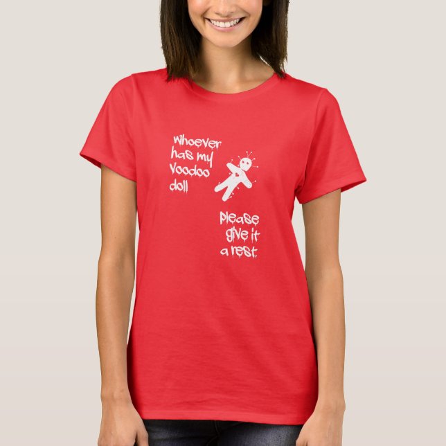 Funny Humor. Voodoo Doll Halloween T-Shirt (Front)
