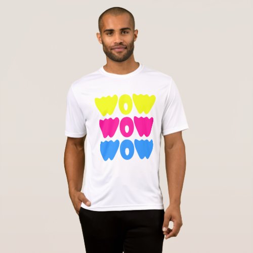 Funny humor WOW Saying Simple Typography Graphic T_Shirt