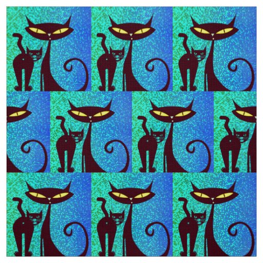 Funny Humororous Cats Couple Fabric