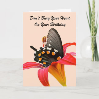 Funny, Humorous Butterfly Birthday Card