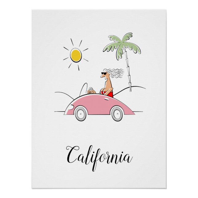 Funny Humorous California Lady Fancy Car Poster (Front)