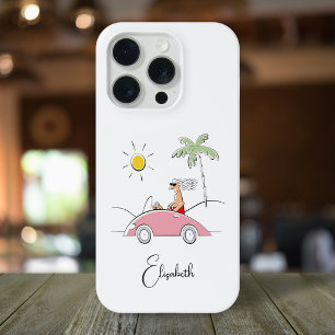 Funny Humorous Cartoon Lady Fancy Car Palm iPhone 15 Pro Case