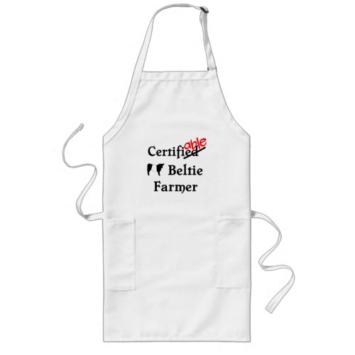 Funny Humorous Certifiable Beltie Farmer Gift Long Apron