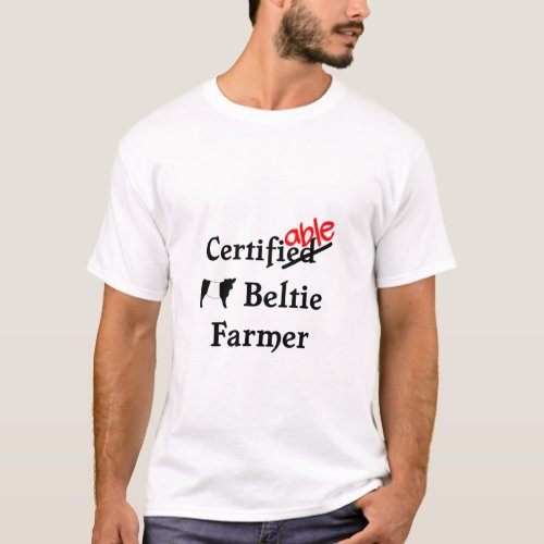 Funny Humorous Certifiable Beltie Farmer Lover Gif T_Shirt