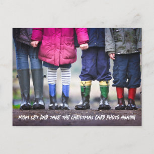Funny Humorous Christmas Holiday Family Postcard