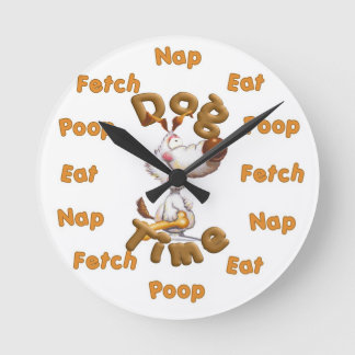 Funny Humorous Dog Time Wall Clock