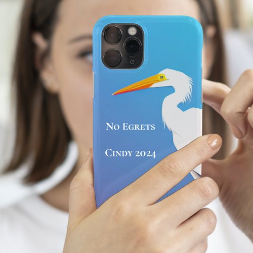 Funny Humorous Egret Custom Name iPhone iPad case