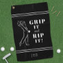 Funny Humorous Golf Grip It Rip Mens Black Custom Golf Towel