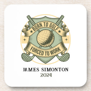 Funny Humorous Golf Quote Custom Vintage Beverage Coaster
