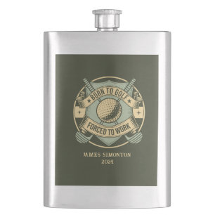 Funny Humorous Golf Quote Custom Vintage Flask