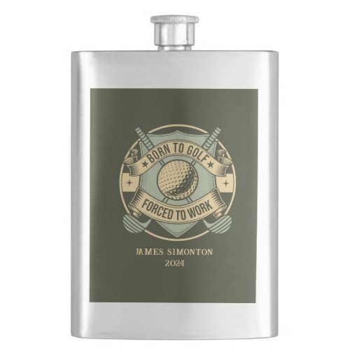 Funny Humorous Golf Quote Custom Vintage Flask