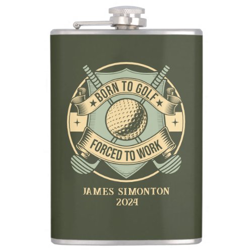 Funny Humorous Golf Quote Custom Vintage Flask