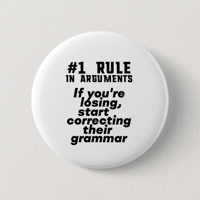 Funny Humorous Grammar Quote English Teacher Button (Front)