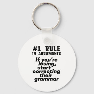 Funny Humorous Grammar Quote English Teacher Keychain