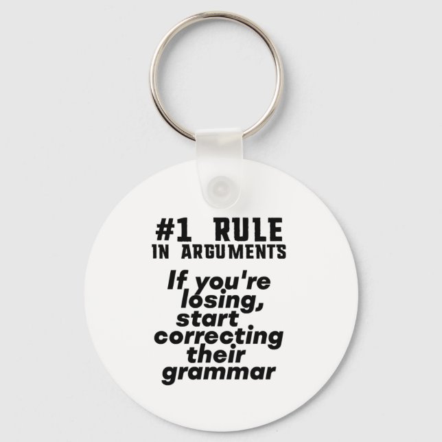 Funny Humorous Grammar Quote English Teacher Keychain (Front)