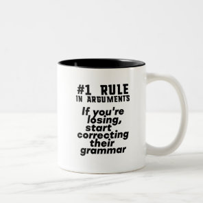 Funny Humorous Grammar Quote English Teacher Two-Tone Coffee Mug