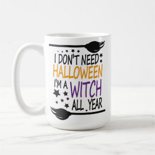 Funny Humorous Halloween Witch Broomstick Coffee Mug