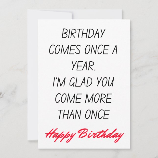 Funny Humorous Happy Birthday Card (Front)