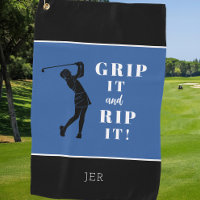 Funny Humorous Ladies Golf Grip Rip Blue Black