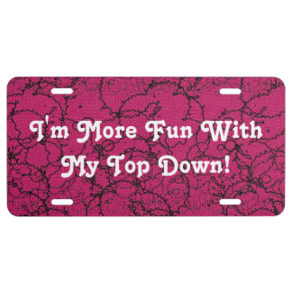Funny Humorous License Plate Automobile Accessory