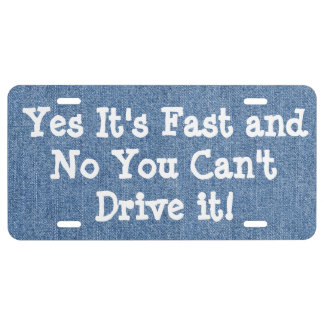 Funny Humorous License Plate Automobile Accessory